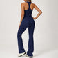 THIN STRAPS TANK TOP + Slim-fit athletic flare pants 2-PIECE SET