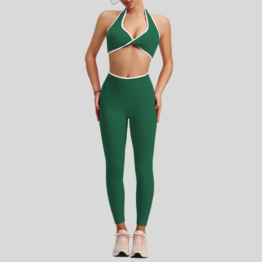 Wholesale Color-Block Twist Front Bra + | Wonderxfans bulk activewear