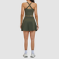 Wholesale solid color vest+short skirt quick drying tennis set