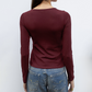Wholesale Modal-Blend Tie-Front Bow Long-Sleeve Fitted T-Shirt – Elegant Slim-Fit Top