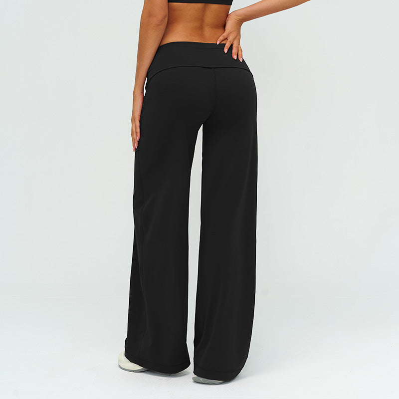 High-waisted loose wide-leg pants