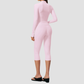 Wholesale Women Slimming Zipper Fitness High Waist Tummy Control Yoga Sports Three-Piece Set