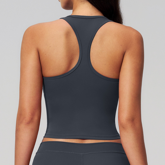 Wholesale Women's Colorblock Racerback Sports Bra Tank Top – Padded Yoga Gym Fitness Top