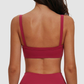 Wholesale Brushed Double-Strap Sports Bra – Open-Back Seam-Detail Yoga Bra with Chest Pad