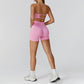 Seamless Tube Sports Bra + High-waisted shorts 2-Piece Set