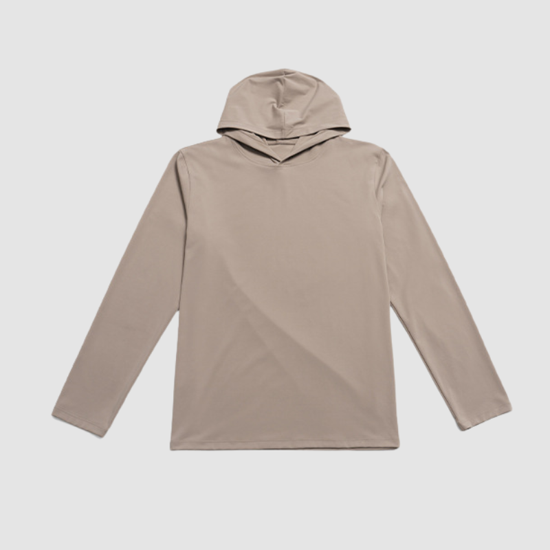 Wholesale Men's Hooded Long Sleeve Athletic Top – Moisture-Wicking Gym Fitness Training Shirt