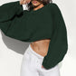 Washed Loose Fit Crop Top Sweatshirt