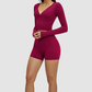 Wholesale long sleeved top+high-heeled tight shorts | Wonderxfans bulk activewear