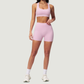 Wholesale Women's Seam-Detail Colorblock High-Waist Booty Shorts – Butt-Lifting Yoga Gym Activewear