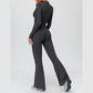 Stand-up collar+half-zip sports jumpsuit