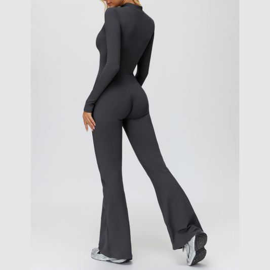 Wholesale Stand-up collar+half-zip sports jumpsuit | Wonderxfans bulk activewear