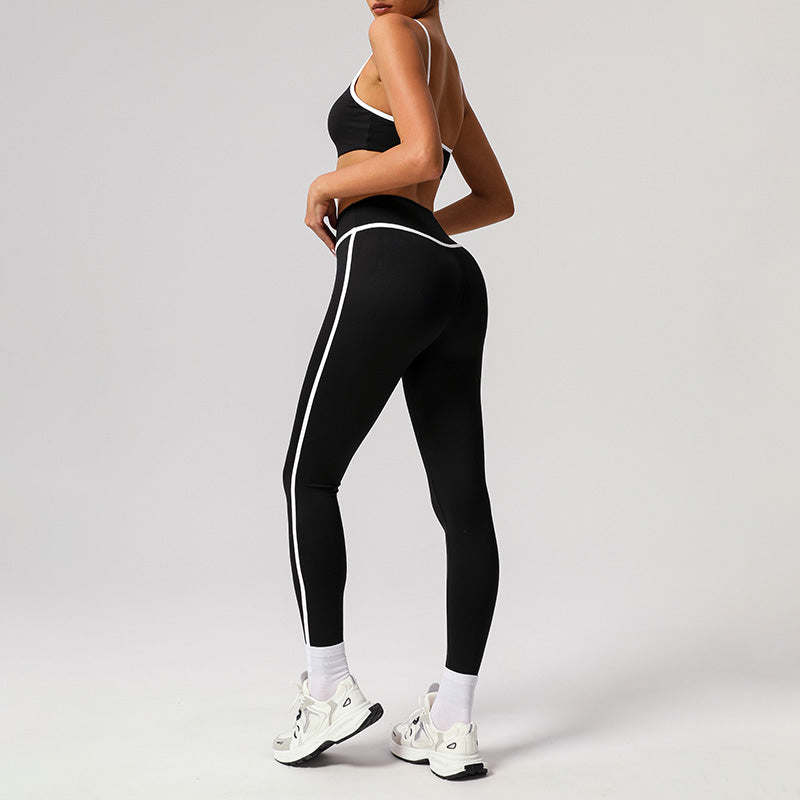 Quick-Drying Built-In Pads Bra + High-Waisted Leggings 2-Piece Set