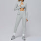 sports jacket+SPORTS BRA + HIGH WAIST LEGGINGS 3-PIECE SET