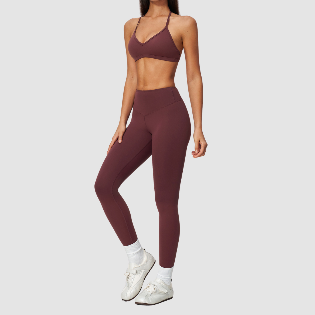 Wholesale Women's Nylon Spandex Yoga Set – Halter Bra & Leggings