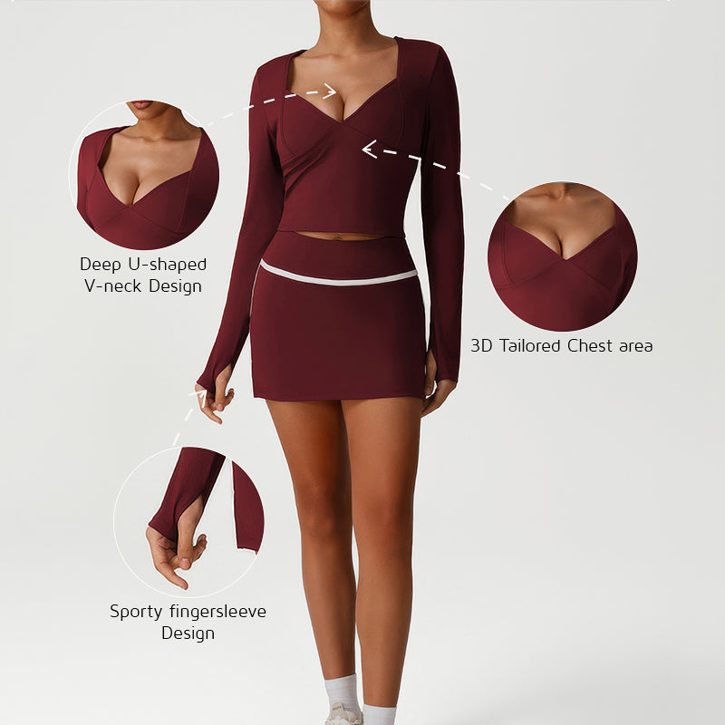 Wholesale women's V-neck long-sleeved tops