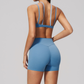 Wholesale Wholesale Triangle Cup Yoga Set – Naked-Feel Seamless Bra+ Fitness Shorts