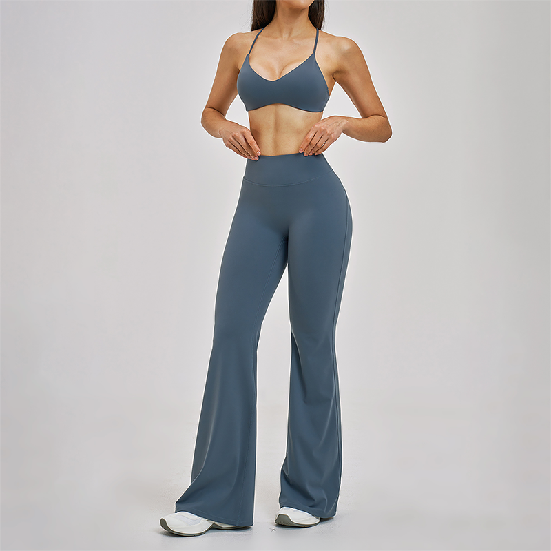 Naked and beautiful back bra+high waisted Legging 2-piece set