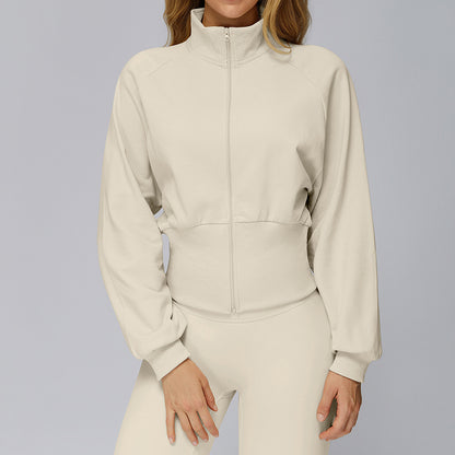 Stand collar warm sports short jacket