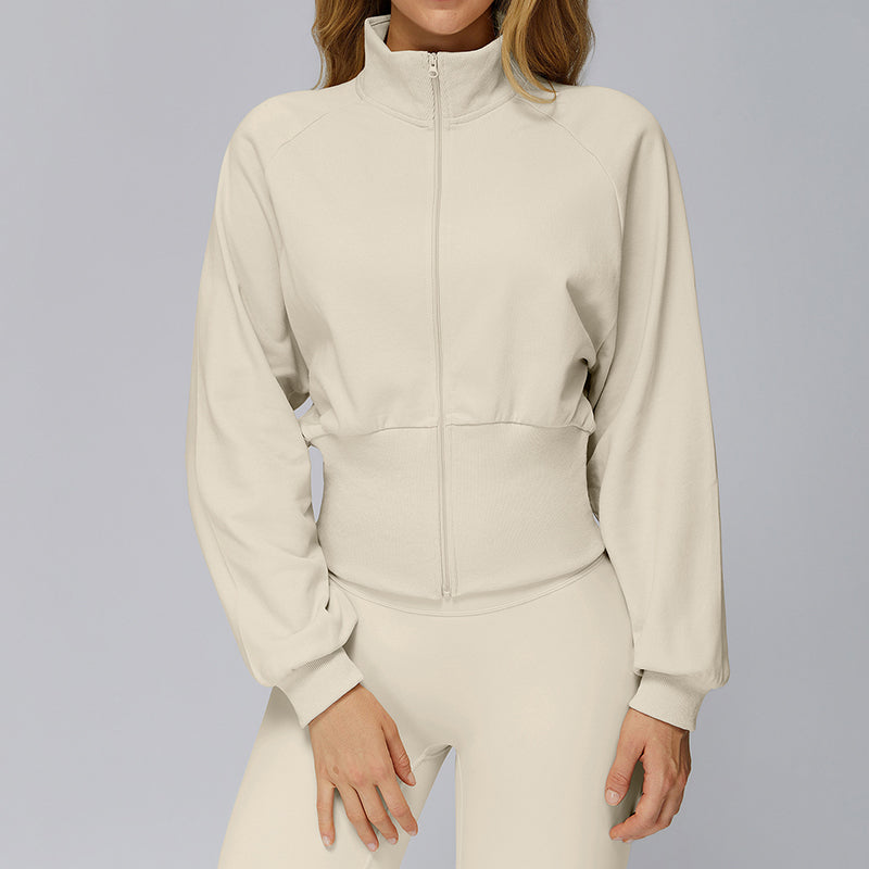 Stand collar warm sports short jacket