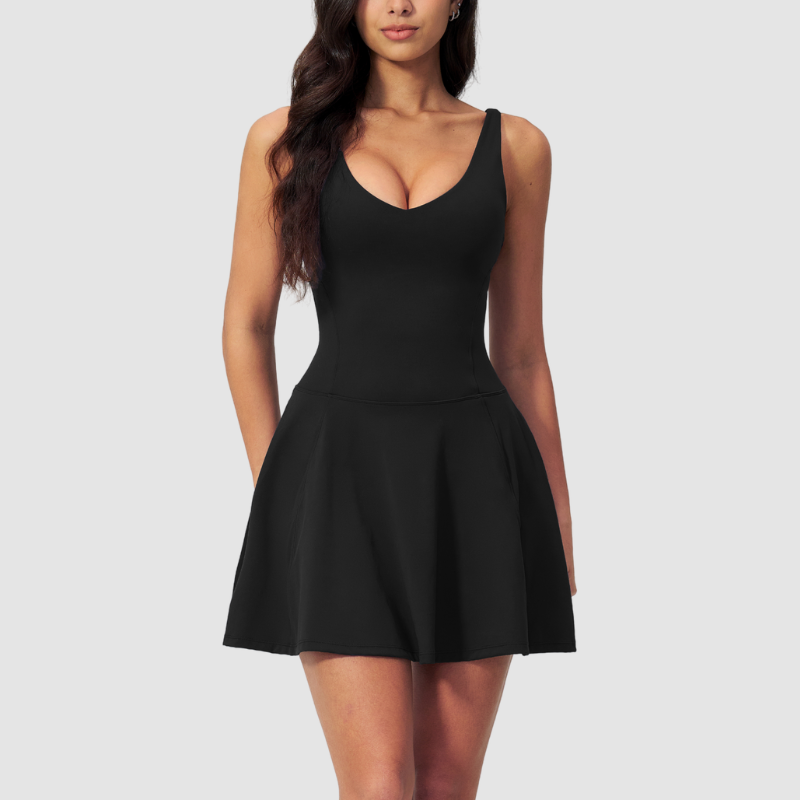 Wholesale Naked Feel Deep V-neckline Tennis Removable Breast Pads Dress