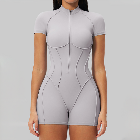 Stand-up collar zipper hip-lifting bodysuit