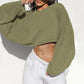 Washed Loose Fit Crop Top Sweatshirt