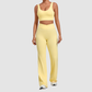 Wholesale Women's Naked-Feel Sports Bra + Flare Pants Set – Moisture-Wicking Yoga Fitness Activewear