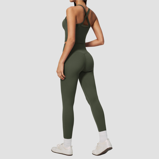 Wholesale Naked-Feel Yoga Set – Cross Back Quick-Dry Fitness Outfit
