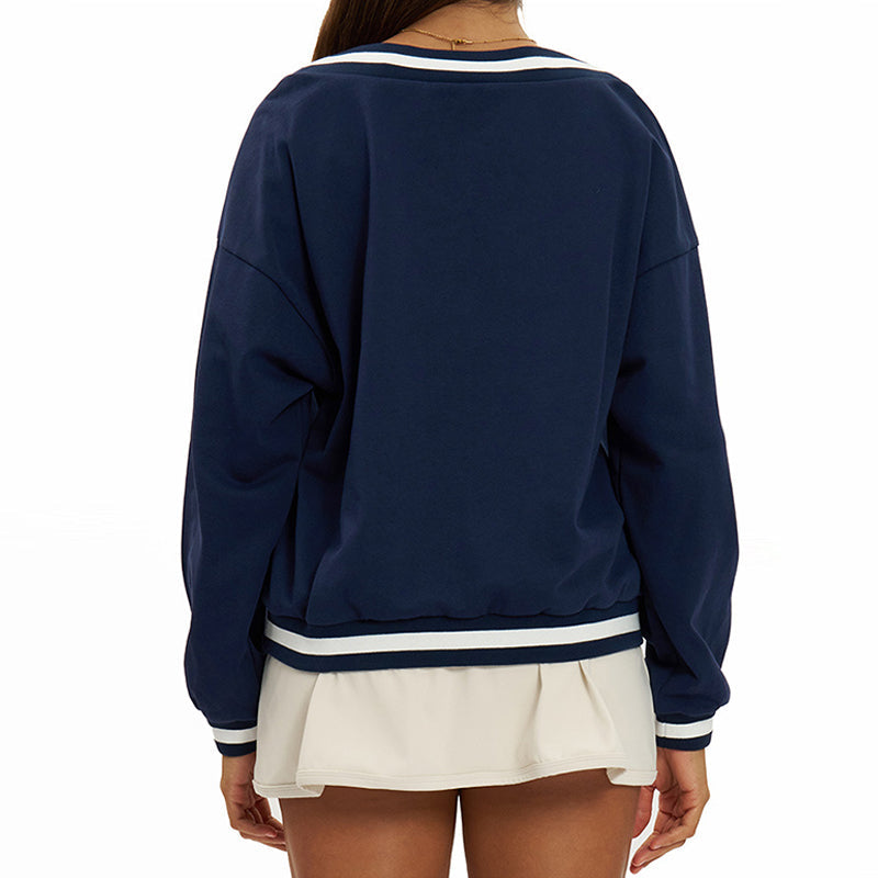 Loose V-Neck Sweatshirt