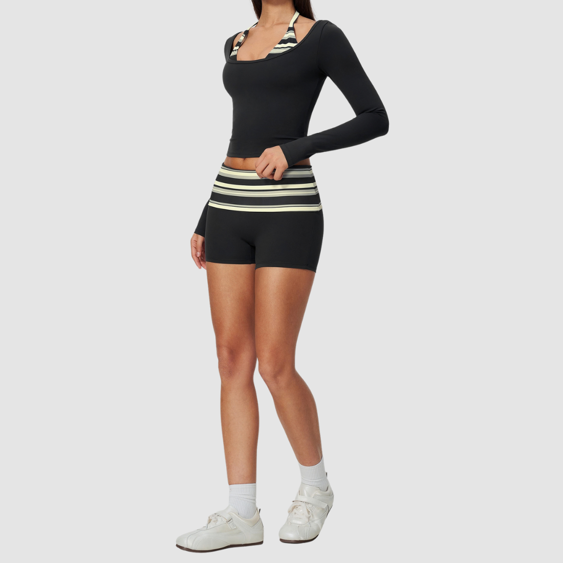 Wholesale Women's Long-Sleeve + Shorts Yoga Fitness Set