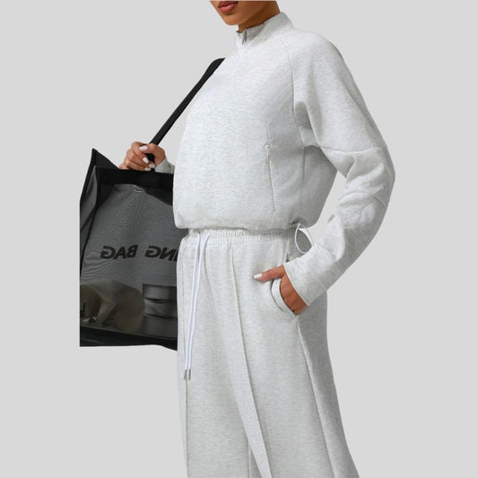 Wholesale Stand-up collar half-zip thick sweatshirt | Wonderxfans bulk activewear