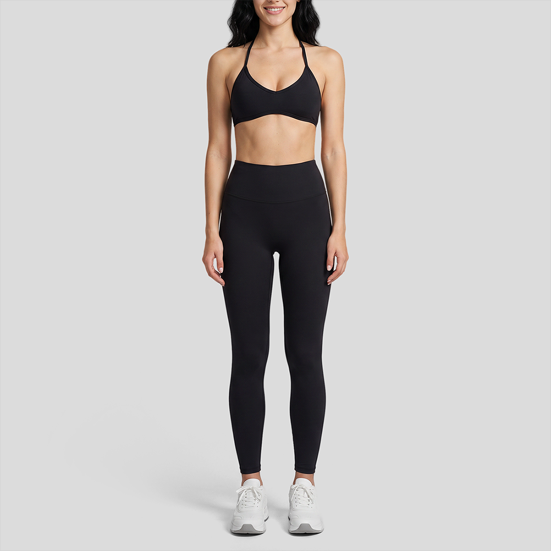 Wholesale High-Waist Yoga Leggings+Naked-Feel Bra Set