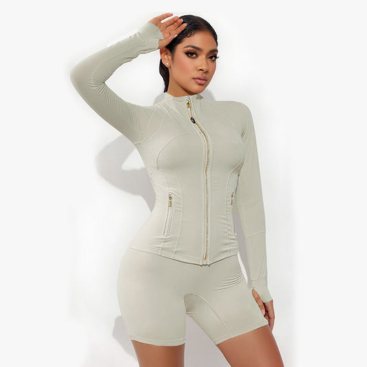 Ringumento Nude Running Fitness Stand Collar Sports Sports y set corto