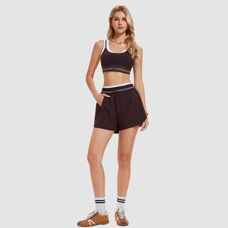 Wholesale Women's Color-Block High-Waist Athletic Shorts – Slim Fit Butt-Lifting Gym Running Shorts YCF2534501