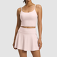 Wholesale padded tank top + anti-exposure skirt