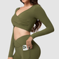 Wholesale Cross Deep V Neck Cropped Yoga Top