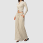 Wholesale Women's Stripe Yoga Bra & Wide-Leg Pants & Jacket 3-Piece Set