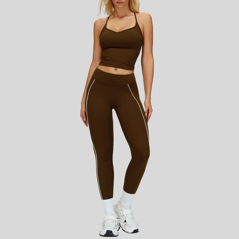 Beautiful Back Slimming Tank top+High-waisted contrasting color leggings