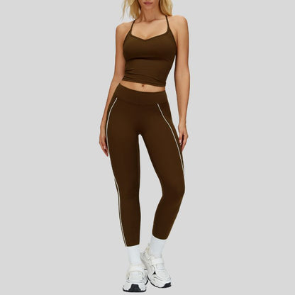 Beautiful Back Slimming Tank top+High-waisted contrasting color leggings