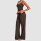 Wholesale Women’s Backless Cami & Straight-Leg Pants Yoga Set