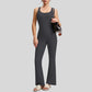 Sleeveless Sports Top + Slim Flare Pants 2-piece set