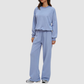 Wholesale loose round neck sweatshirt + loose sweatpants
