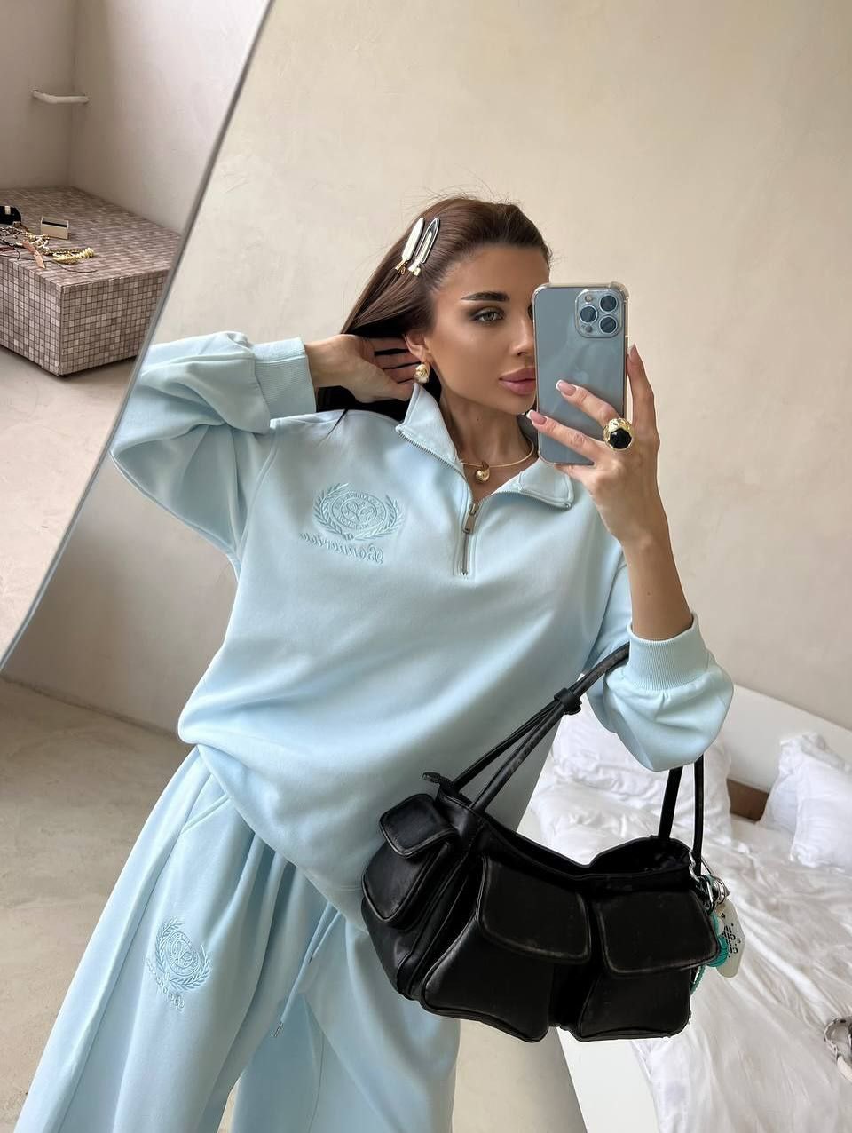 Loose Casual long sleeve Sweatshirt+ Casual Sweatpant 2-piece set