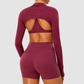 Wholesale Naked-Feel Half-High Collar Long-Sleeve Yoga Shrug – Cutout Sports Cardigan Coverup