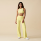 Wholesale Women's Brushed Fabric Sports Bra and Wide-Leg Pants Set