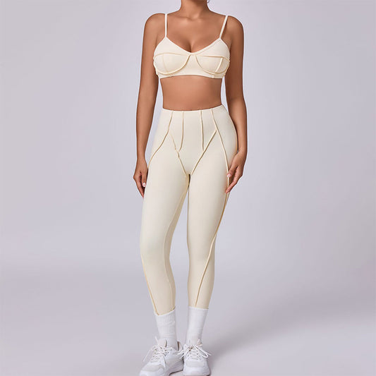 Sujetador de yoga transpirable + Legging de cintura alta 2 piezas establecidas