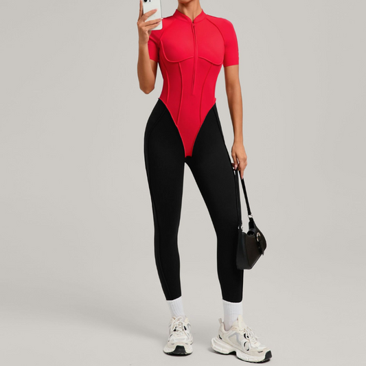 Wholesale Color matching backless half zipper | Wonderxfans bulk activewear