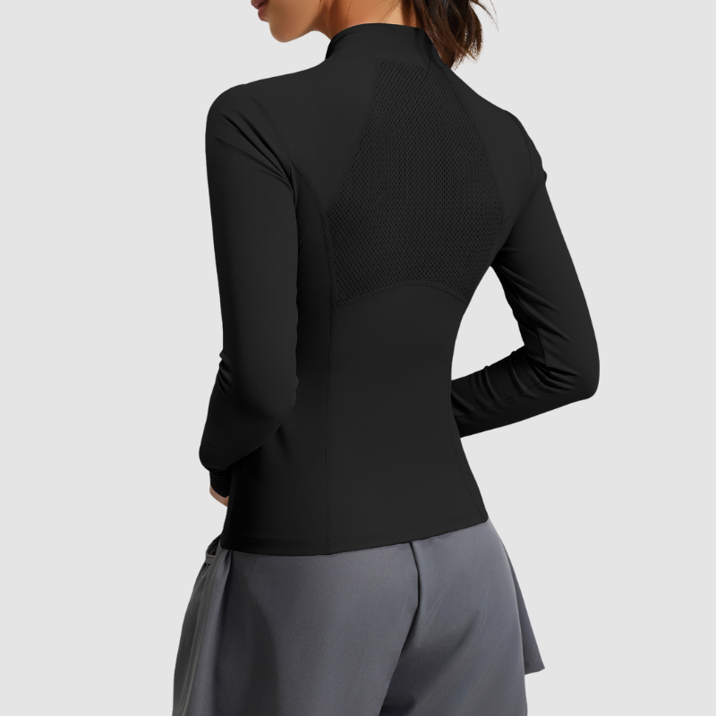 Wholesale stand collar half zip yoga top