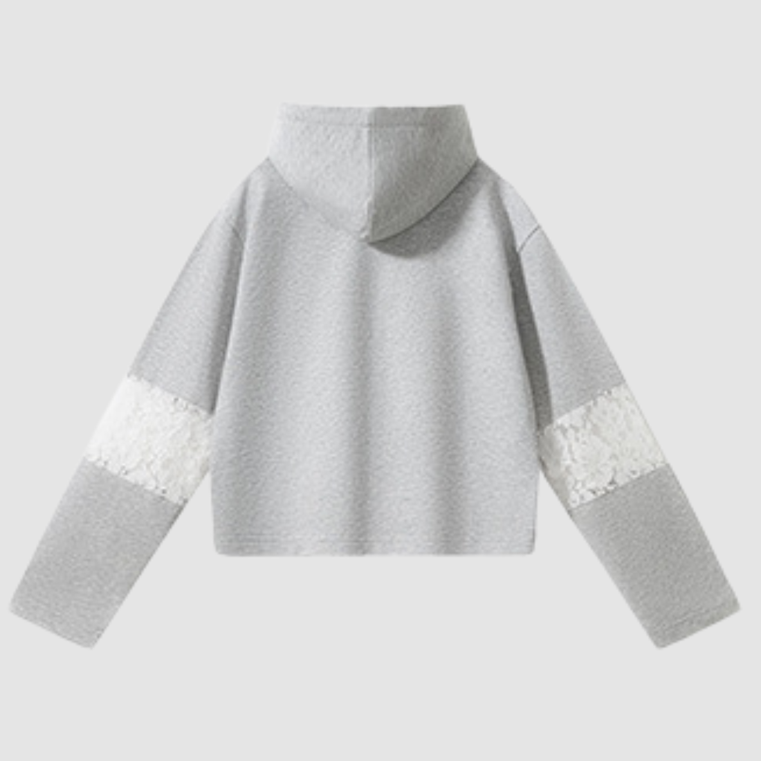 Wholesale Women’s Lace-Panel Hooded Sweatshirt – Fitted Cotton Blend