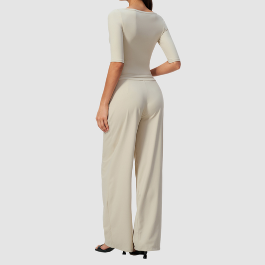 Wholesale Women’s Mid-Sleeve Top & Long Pants Yoga Set